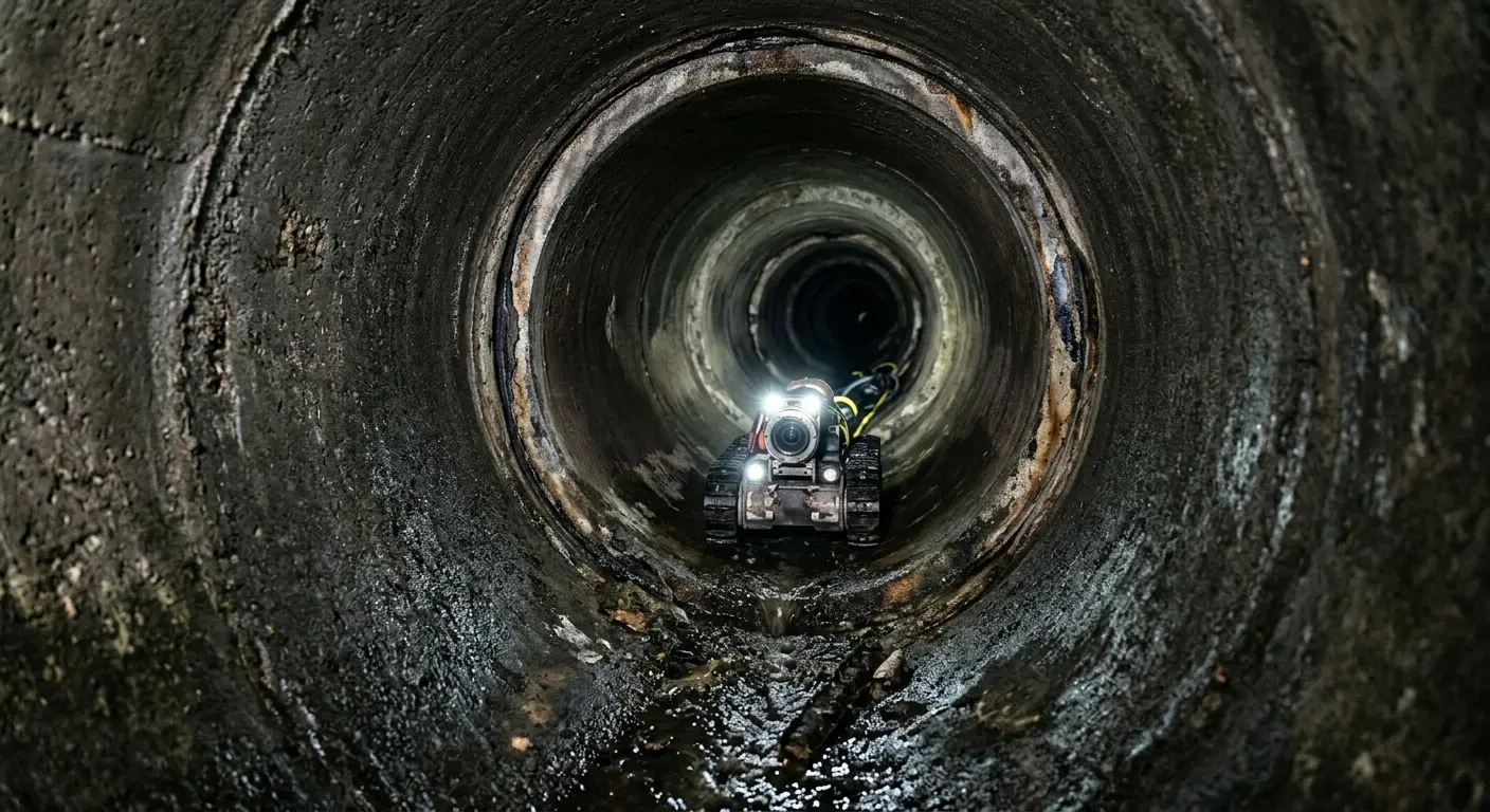 Robotic sewer camera inspecting pipe interior for Sewer Line Cleaning in Winnemucca